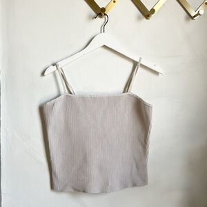 Babaton Sculpt Knit Cami Tank in Matte Pearl